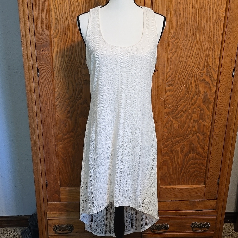 Love Reign Cream Asymmetrical High-Low Sundress